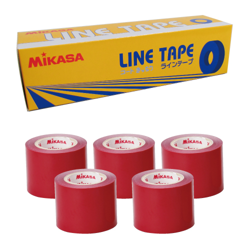 PP-50 R ラインテープ 赤 伸びないタイプ 5cm幅 5巻入 | MIKASA