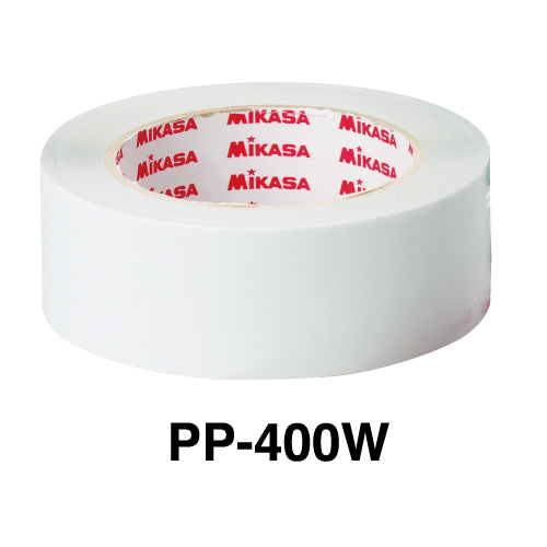 PP-400 W ラインテープ 白 伸びないタイプ 4cm幅 2巻入
