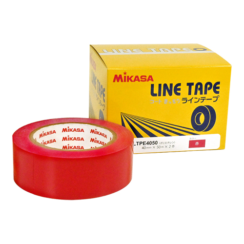 AC-LTPE4050-R ラインテープ 赤 伸びないタイプ 4cm幅 2巻入