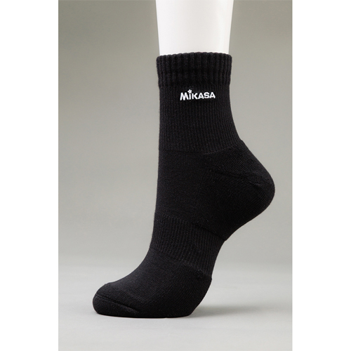 ミドル丈ソックス ブラック 25-27cmサイズ 2660-BK25